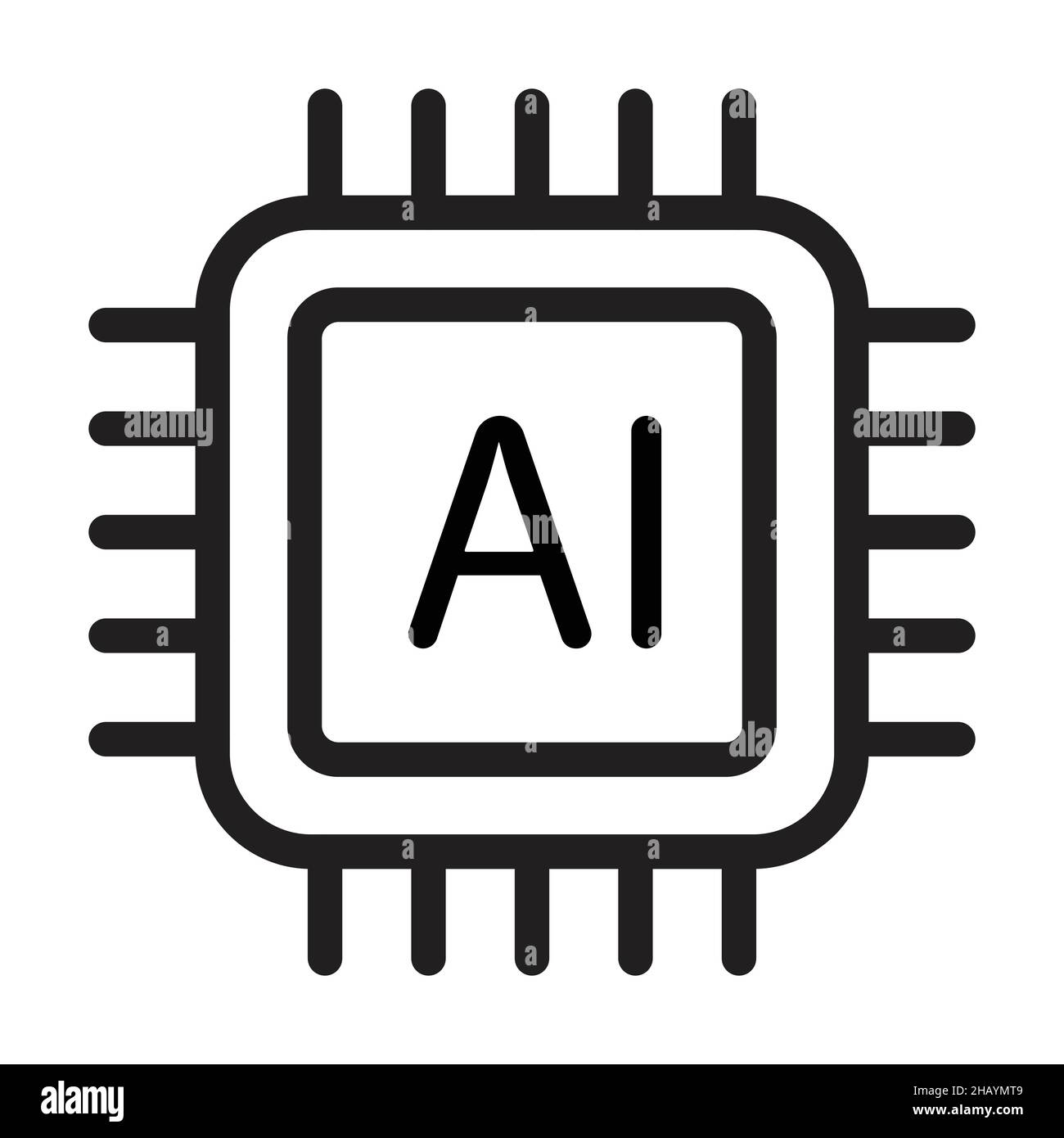 Inteligencia artificial procesador AI chip vector icono símbolo para diseño  gráfico, logotipo, sitio web, redes sociales, aplicación móvil, ilustración  de la interfaz de usuario Imagen Vector de stock - Alamy