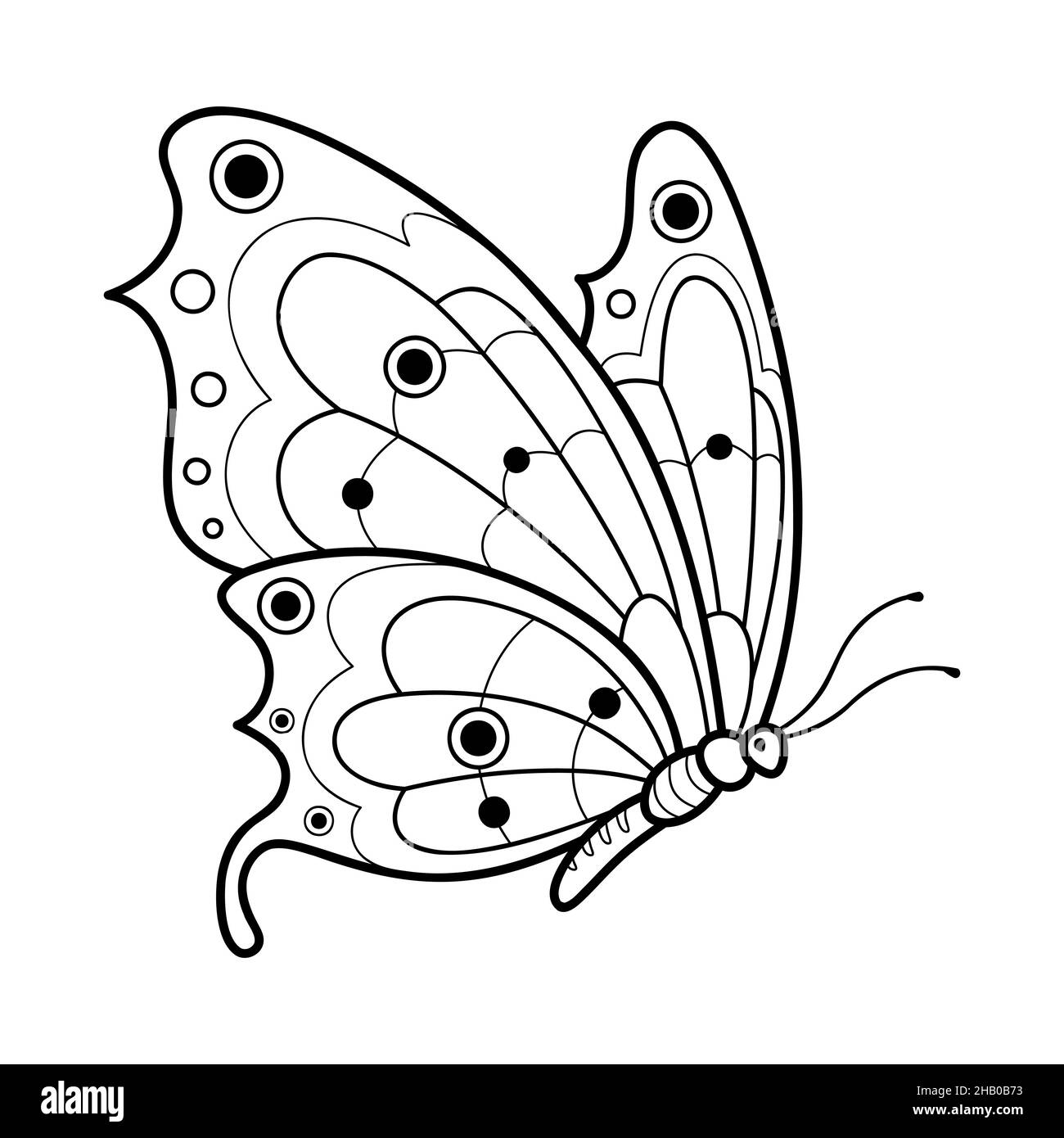 Libro para colorear o página para niños. Mariposa vector blanco y negro  Imagen Vector de stock - Alamy