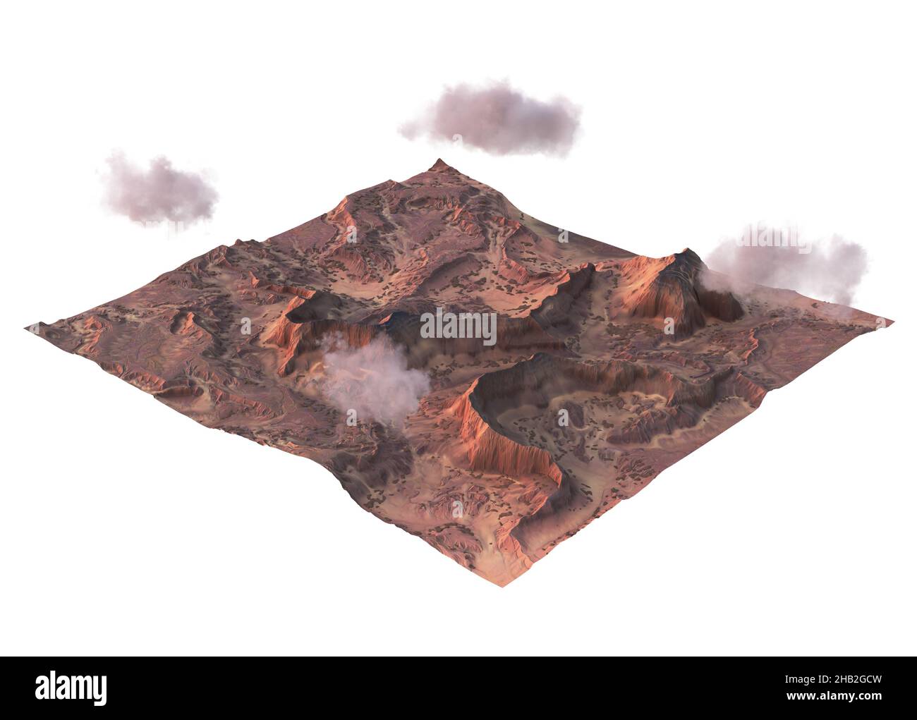 MicroWorld de paisaje desértico 3D CGI render Foto de stock