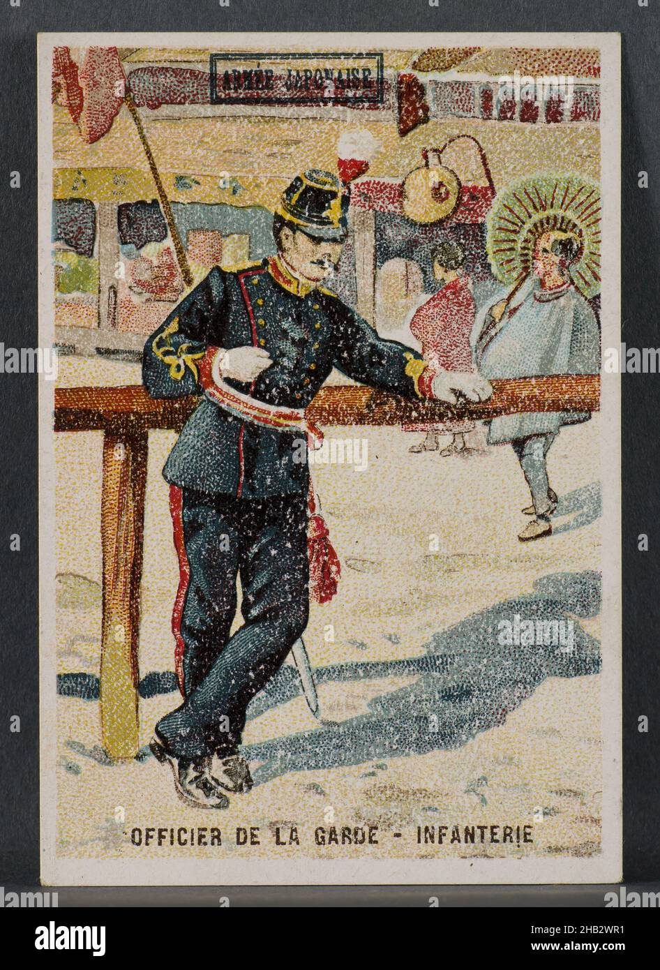 Armée japonaise: Officier de la garde – Infanterie, francés, G. Black,  c.1900, Tarjeta comercial: Litografía en