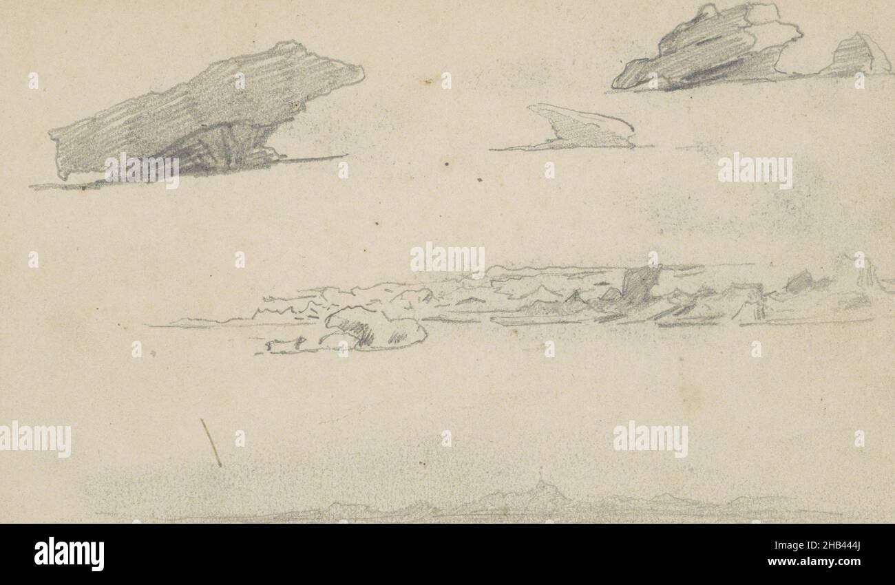 Hoja 33 verso de un libro de bocetos con 35 páginas significaba durante la expedición a Nova Zembla en 1880., icebergen, Louis Apol, 1880 Foto de stock