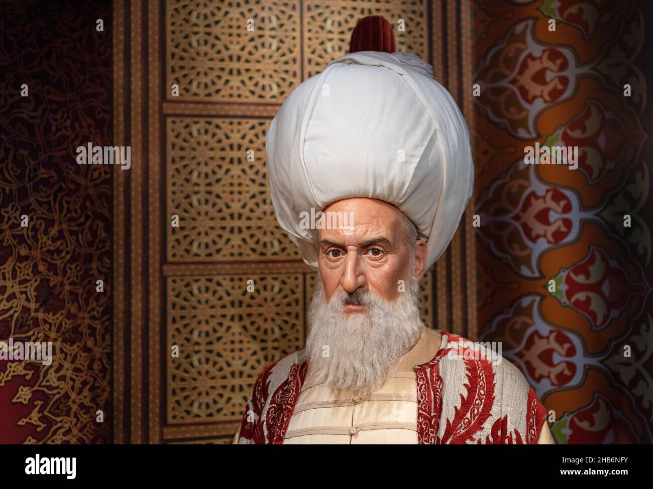 Kanuni Sultan Suleyman (Suleiman el Magnífico) escultura de cera en Madame Tussauds Estambul. Foto de stock