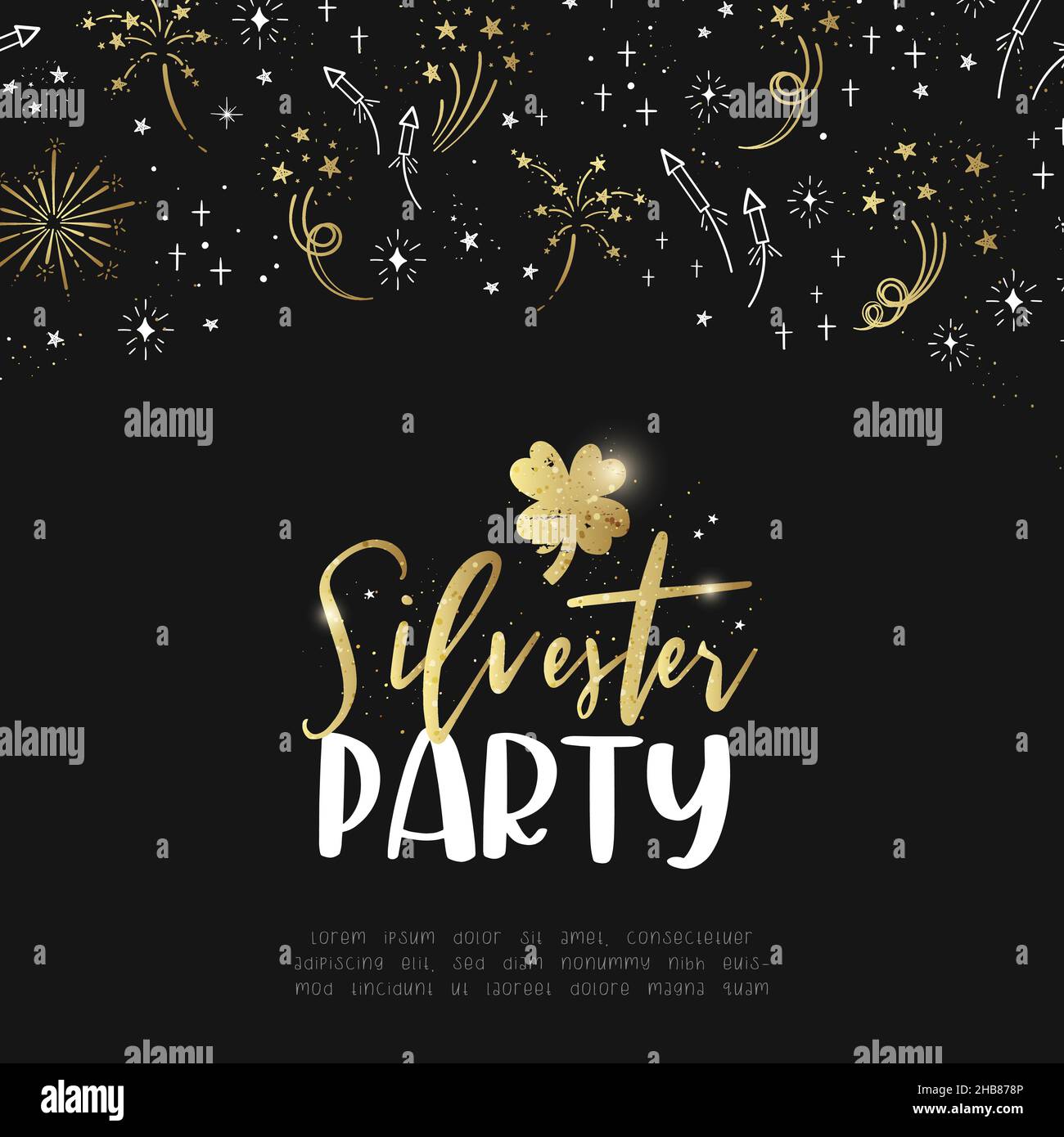 Diseño escrito a mano en alemán 'New Years Party', ideal para banners,  fondos de pantalla, cartas, invitación - diseño vectorial Imagen Vector de  stock - Alamy