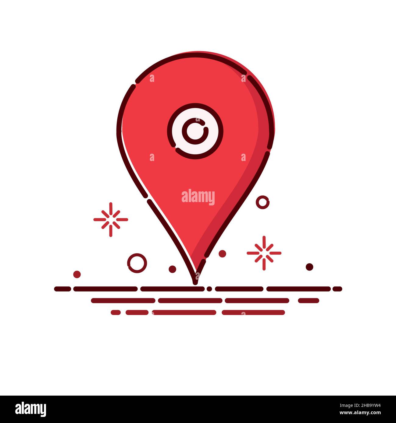 Pasador de mapa de ubicación, ilustración conceptual. Foto de stock