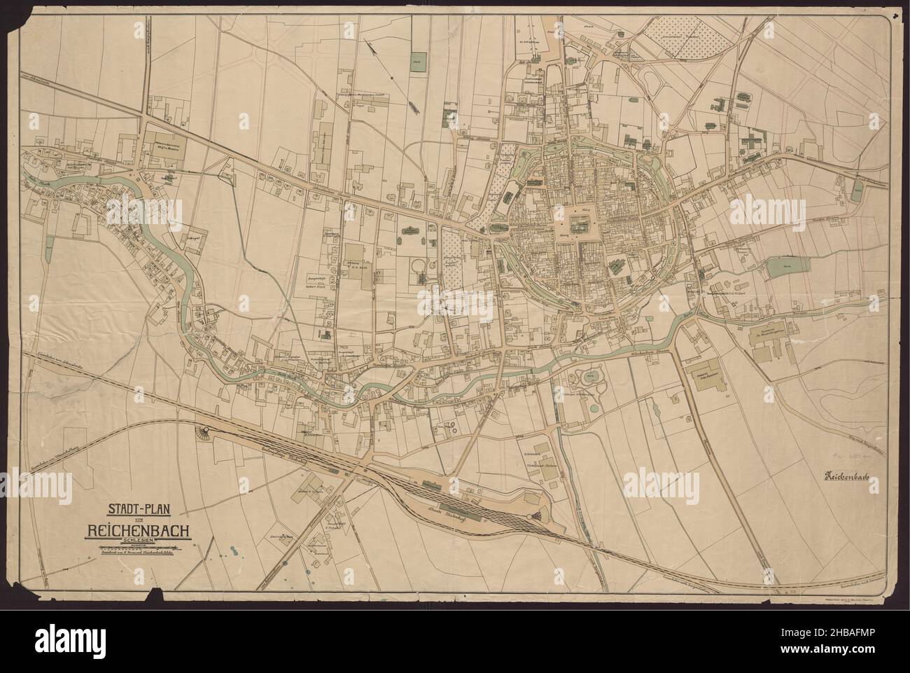 Reichenbach-Schlesien, Reichenbach-Schlesien Map, Reichenbach-Schlesien Maps, Reichenbach-Schlesien Plan, Dzierżoniów Mostrar mapa, Dzierżoniów Plan Foto de stock