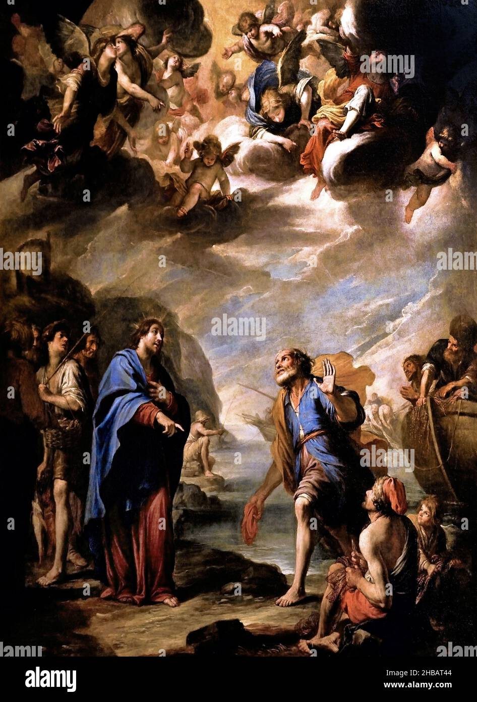 La vocación de San Pedro y San Andrés pintado, por Giovanni Battista