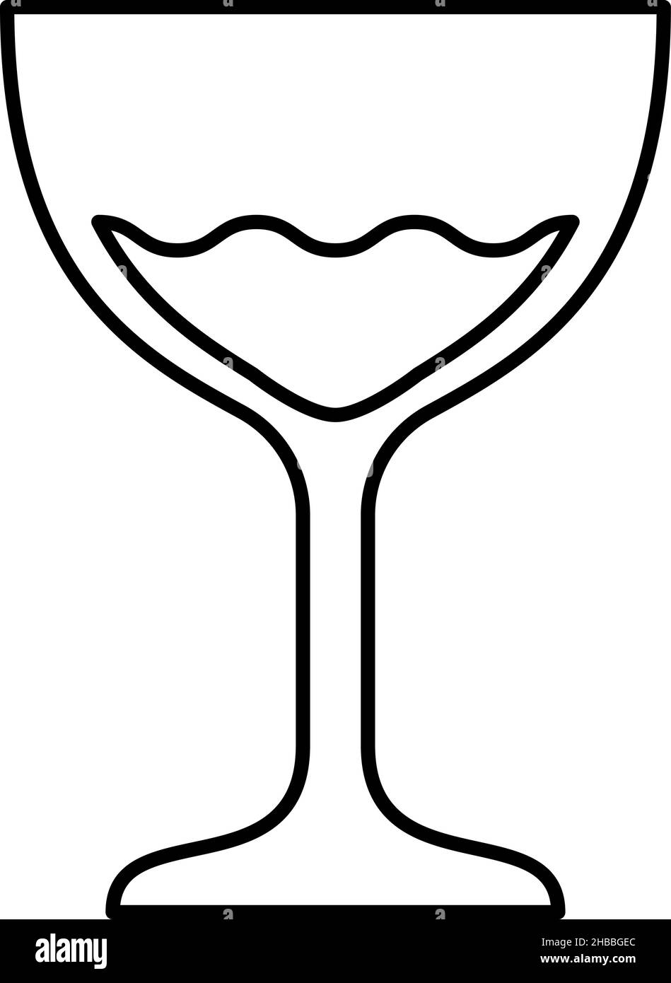 Icono de contorno de copa de vino Vector Imagen Vector de stock - Alamy