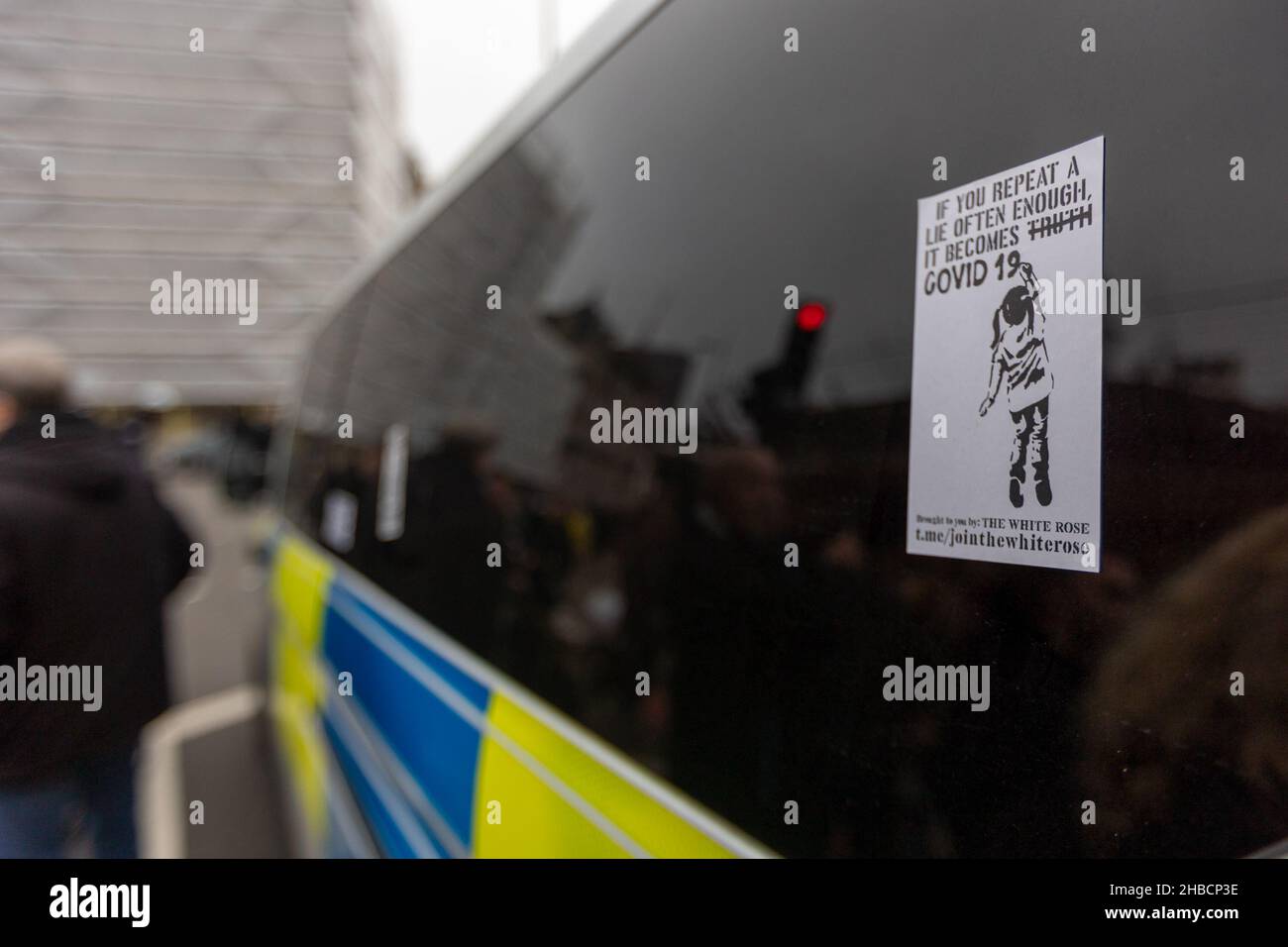 Marcha antivacuna en Londres, 18th de diciembre de 2021 Foto de stock