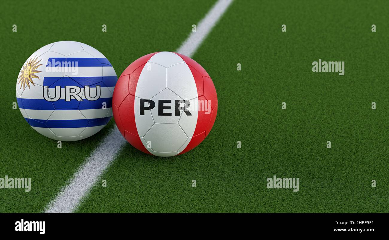 Uruguay Vs. Partidos De Fútbol Perú Pelotas De Cuero En Colores