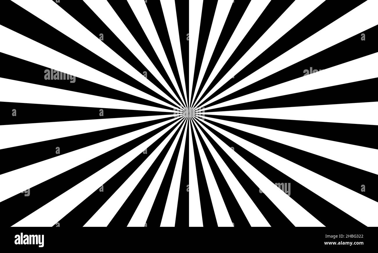 Fondo de ráfaga de color blanco negro. Fondo de rayas de estilo retro. Vector. Ilustración del Vector