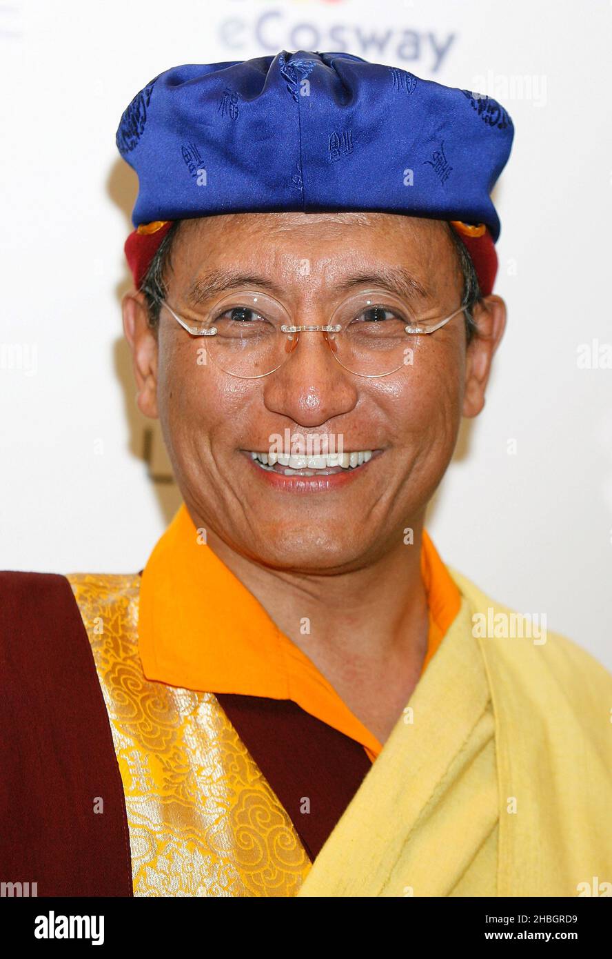 Su Santidad el Gyalwang Drukpa asistió a Pad Yatra, un estreno de la Odisea Verde en BAFTA en Londres. Foto de stock
