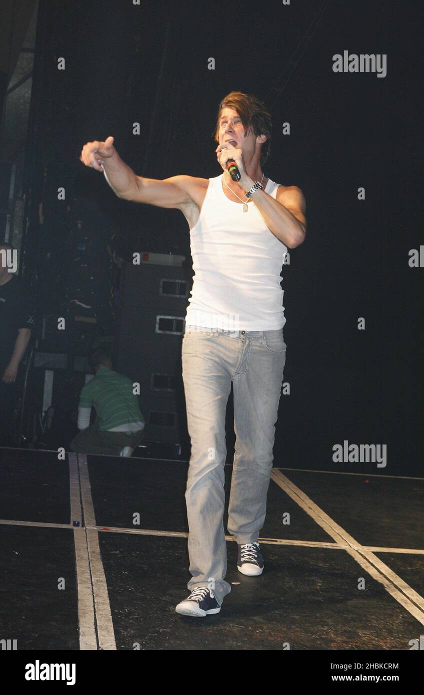 Jonas Altberg de Basshunter hace su debut en el escenario en el G-A-Y Astoria, Londres. Foto de stock
