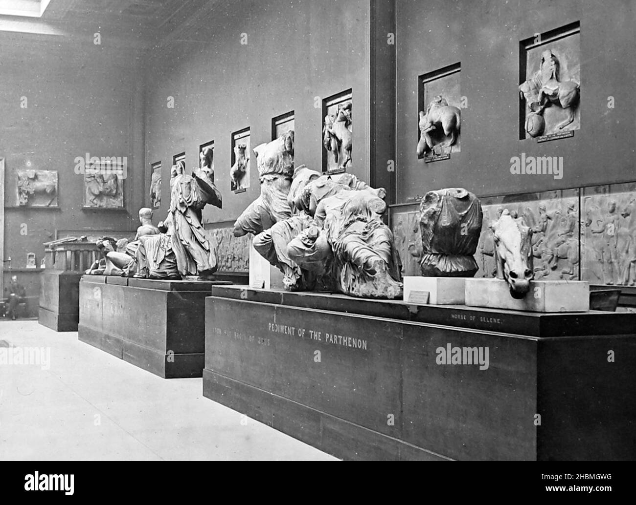 Sala Elgin, Museo Británico, época victoriana Foto de stock