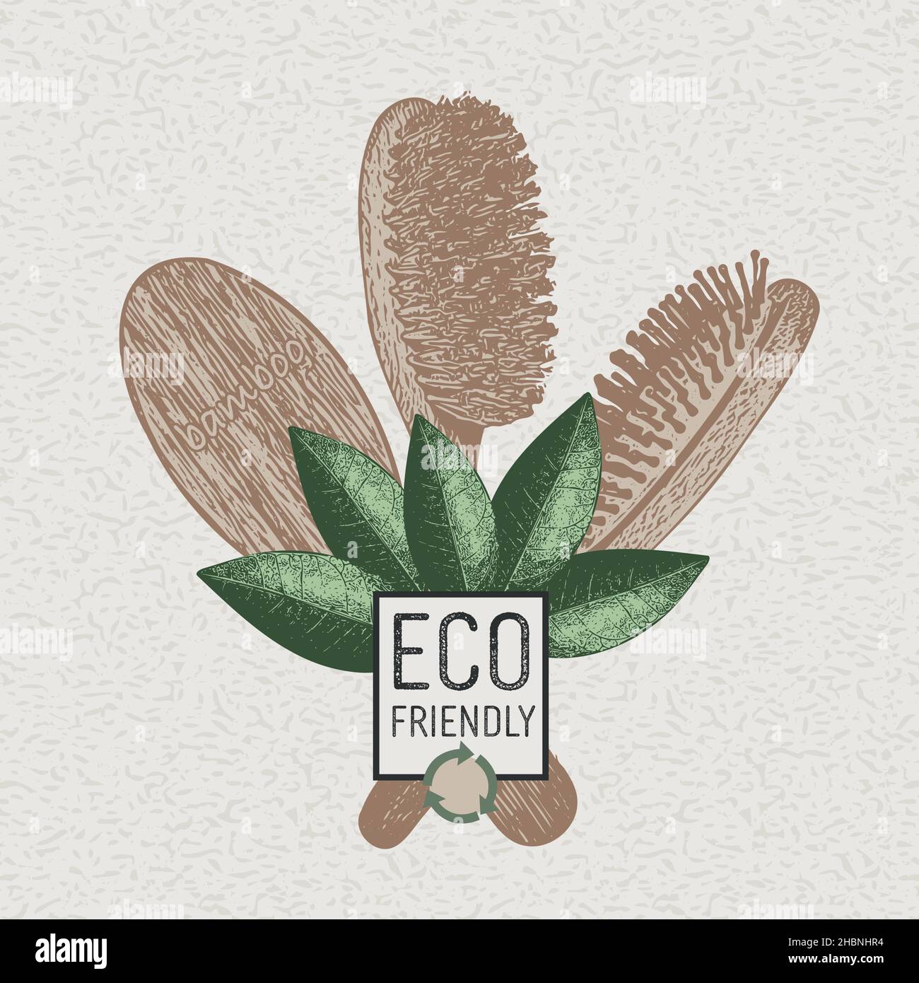 ecológicos de Bambú. Productos ecológicos, en beneficio del medio ambiente. Ilustración de vectores. Ilustración del Vector