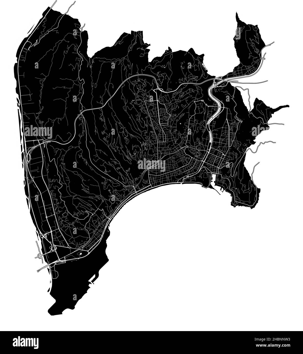 Niza Alpes Marítimos Francia Francia Mapa Vectorial De Alta