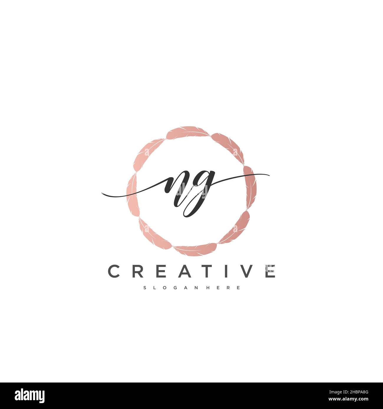 NG Escritura inicial Plantilla de logotipo geométrico minimalista Vector art, Logotipo para negocios belleza, moda, y otras obras de arte Ilustración del Vector