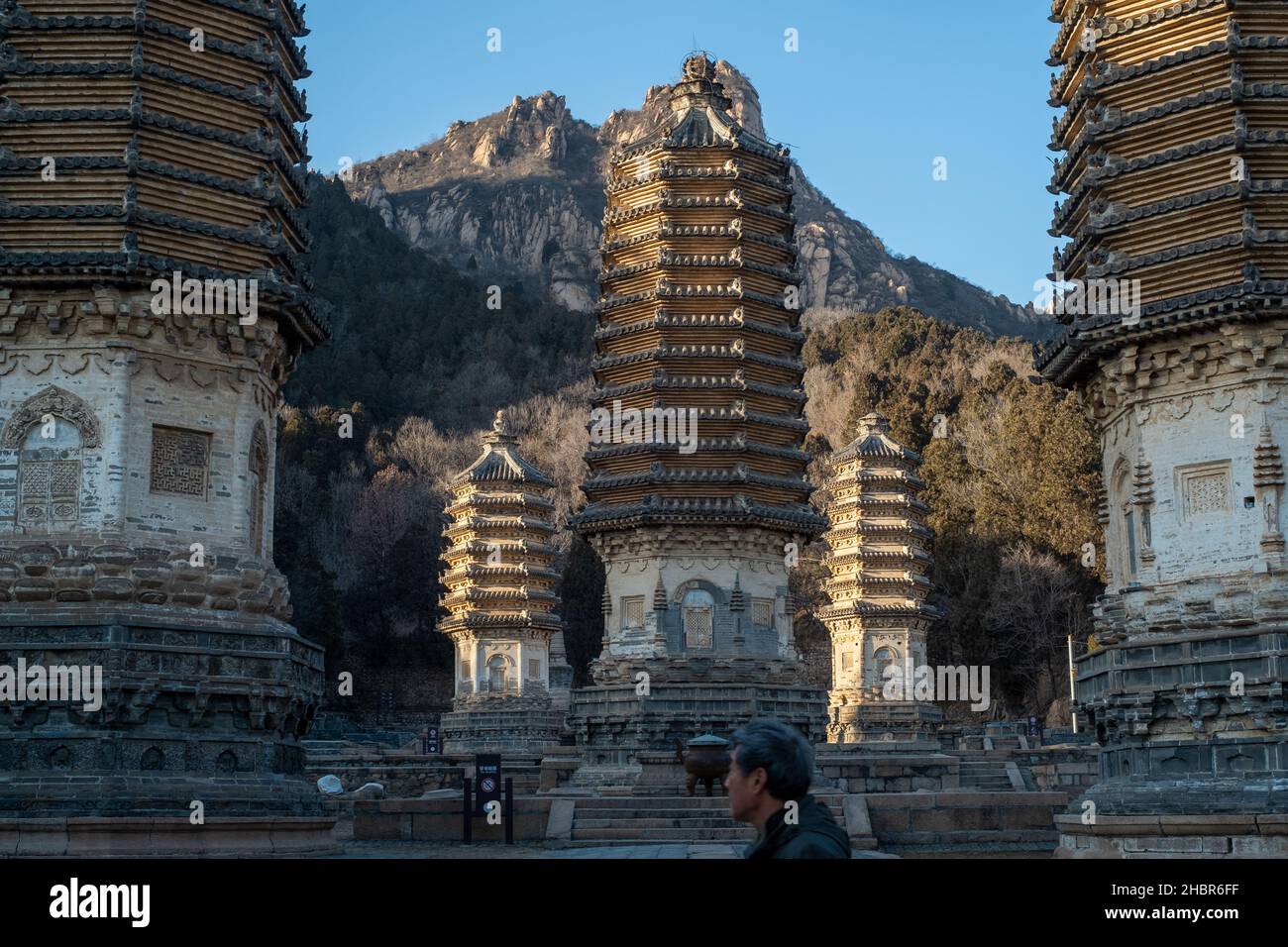 Yinshan Talin (parque de la pagoda de Yinshan) en la ciudad de Yanshou, distrito de Changping, Beijing, China. Foto de stock