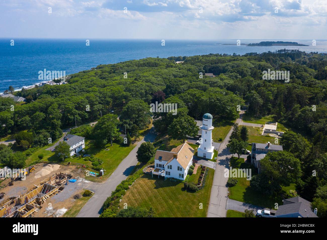 Faro Two Lights, Cape Elizabeth, Maine, Estados Unidos Foto de stock