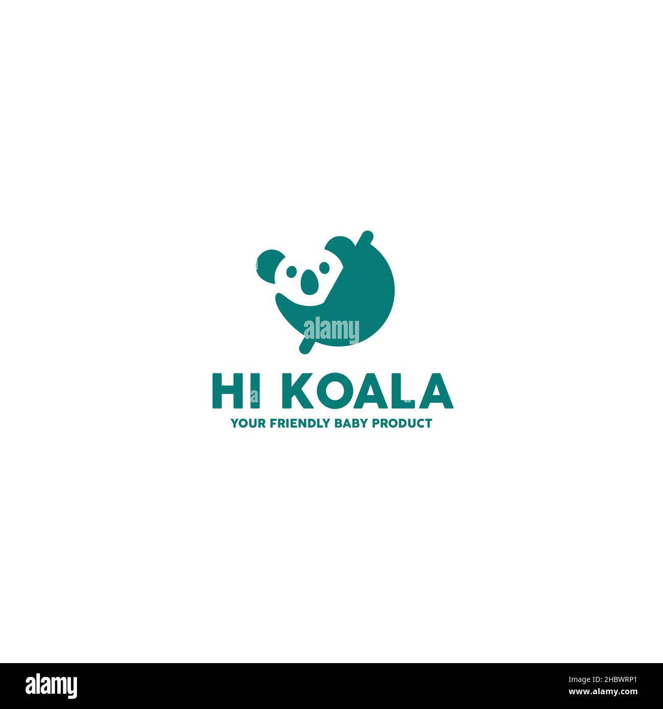 Diseño minimalista Diseño con logotipo de Hi Koala Animals Ilustración del Vector