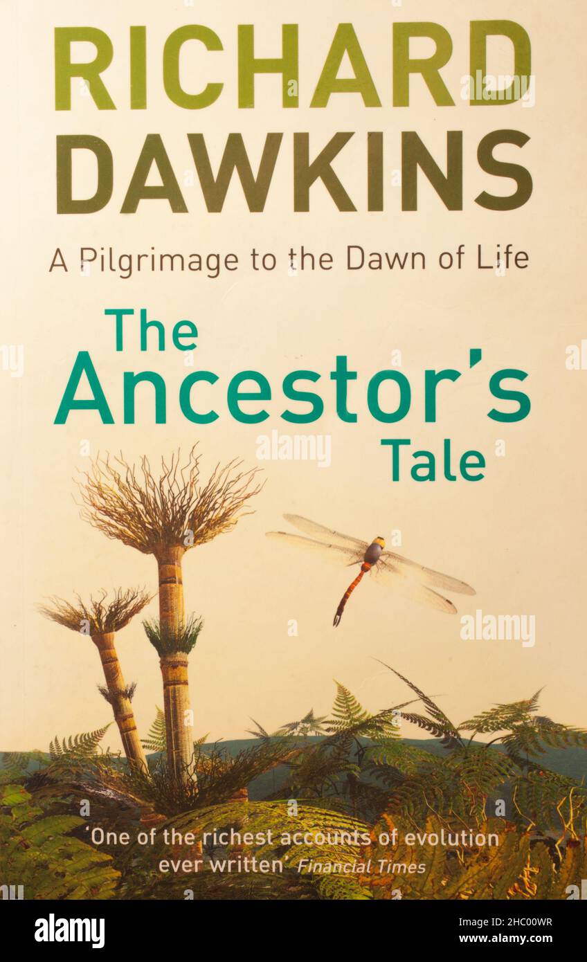 El libro, El cuento del antepasado, Una peregrinación al amanecer de la vida por Richard Dawkins Foto de stock