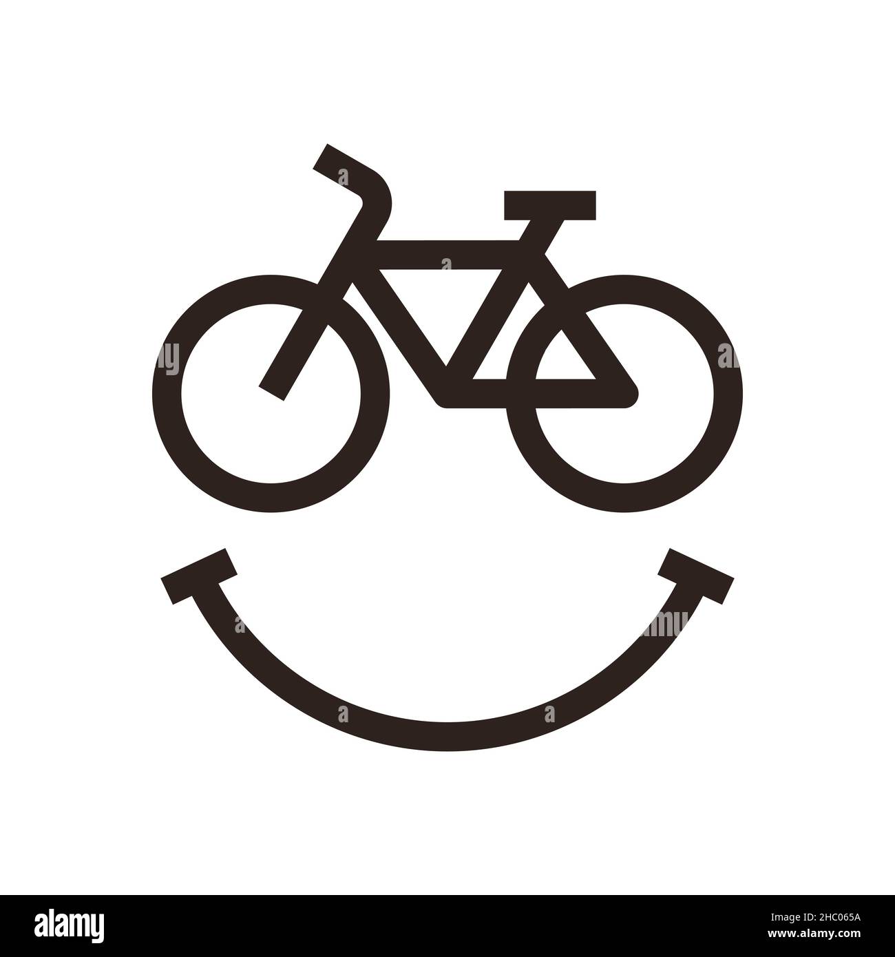 Icono Bike Smiley, Ciclismo Smiley Emoji aislado sobre fondo blanco  Fotografía de stock - Alamy