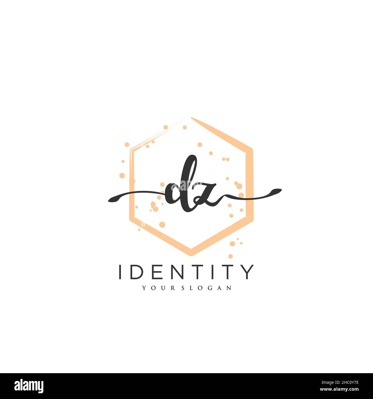 DZ Handwriting logo arte vectorial de la firma inicial, boda, moda, joyería, boutique, floral y botánico con plantilla creativa para cualquier empresa Ilustración del Vector
