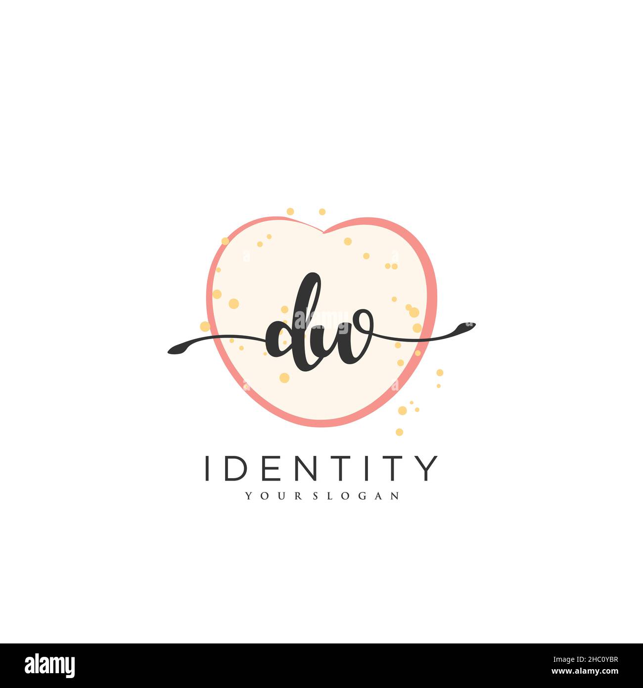 DW Handwriting logo vector arte de la firma inicial, boda, moda, joyería, boutique, floral y botánico con plantilla creativa para cualquier empresa Ilustración del Vector