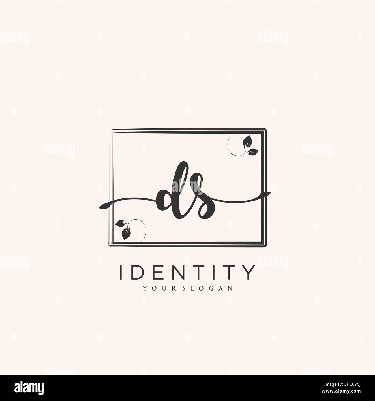 DS Handwriting logo arte vectorial de la firma inicial, boda, moda, joyería, boutique, floral y botánico con plantilla creativa para cualquier empresa Ilustración del Vector