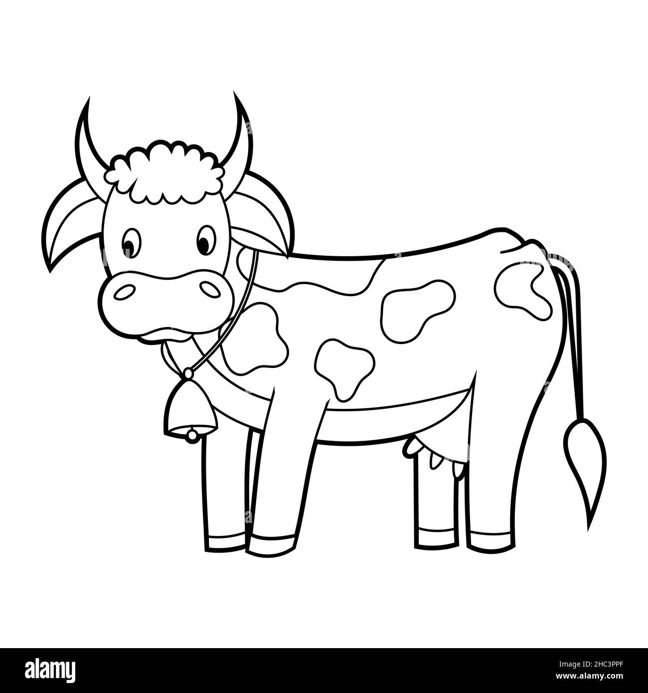 Vaca de dibujos animados Imágenes de stock en blanco y negro - Alamy