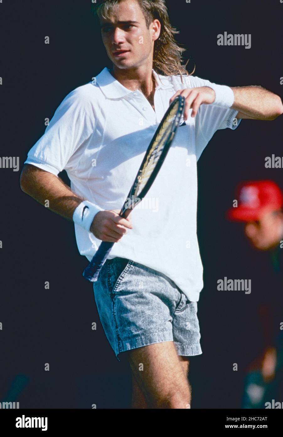 El tenista americano Andre Agassi, 1987 Foto de stock