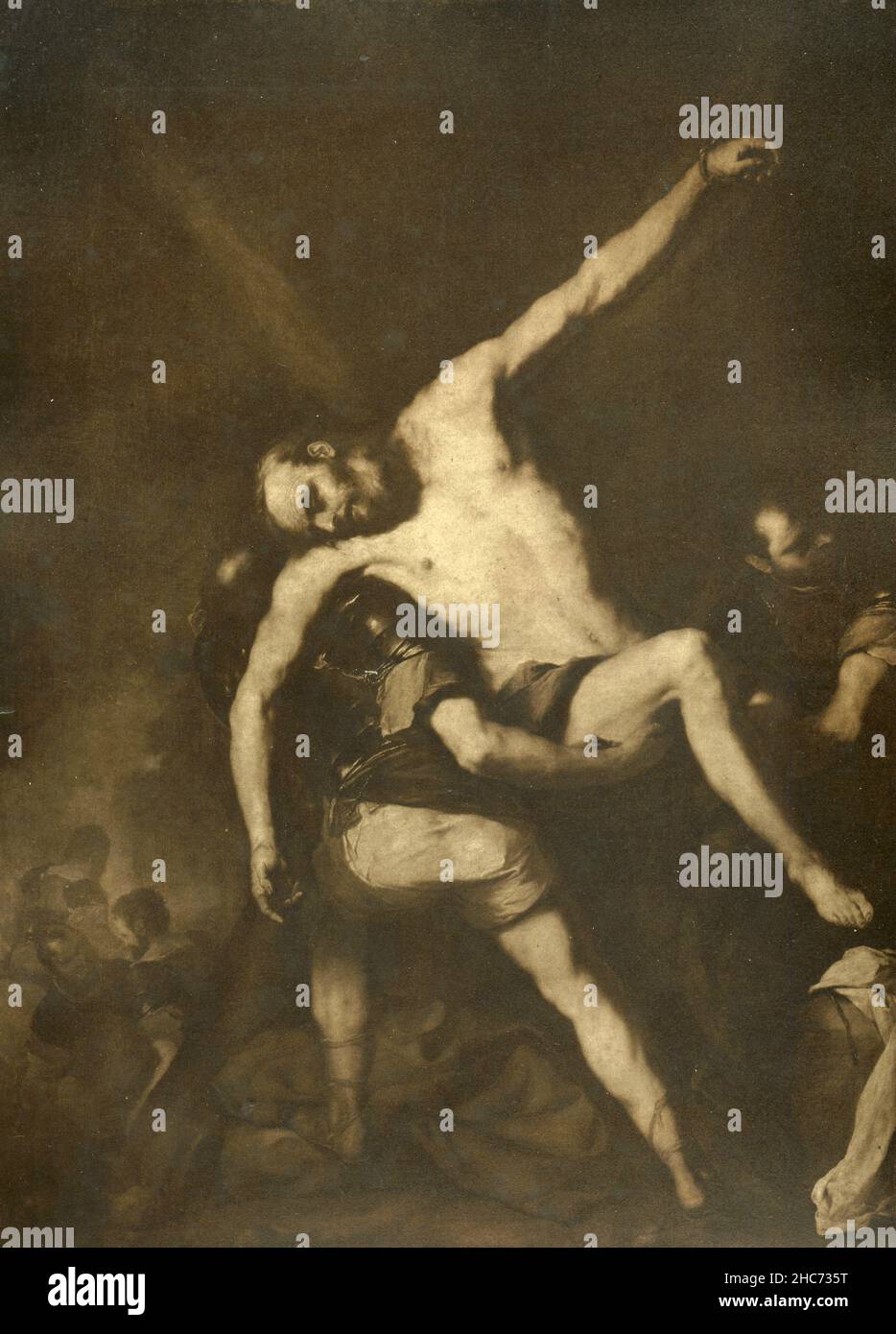Descenso de la Cruz de San Andrés, pintura del artista español Jusepe de Ribera AKA Spagnoletto, Múnich 1897 Foto de stock