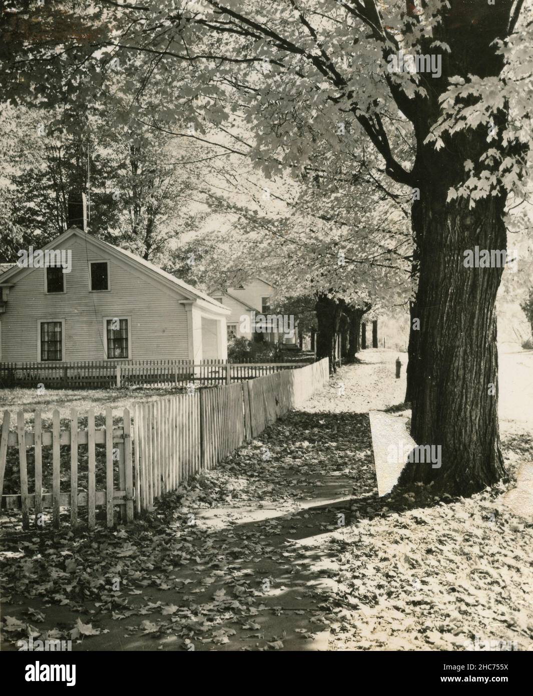 Casas de madera típicas originales de Vermont, EE.UU. 1956 Foto de stock