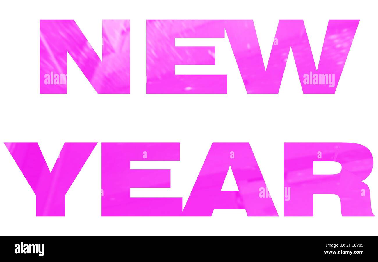 Año Nuevo - 2D palabras aisladas - 3D renderizado Foto de stock