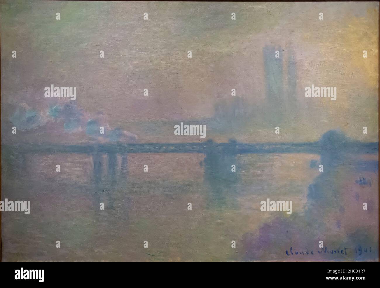 Claude Monet Charring Cross Bridge, la pintura Thames 1903 en el Instituto de Arte de Chicago, Chicago, Illinois, EE.UU Foto de stock