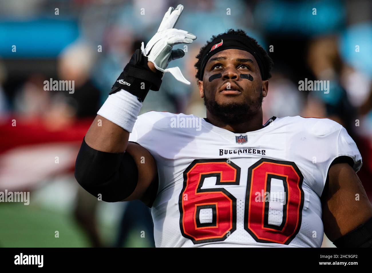 Tampa Bay Buccaneers guard Nick Leverett (60) runs off the field during a  NFL football game against the Baltimore Ravens,Thursday, Oct. 27, 2022 in  Tampa, Fla. (AP Photo/Alex Menendez Stock Photo - Alamy