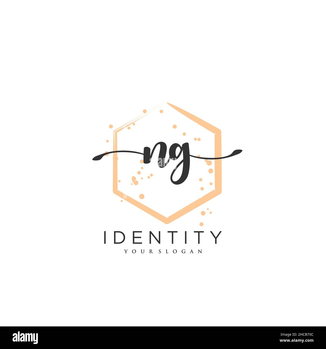NG Handwriting logo arte vectorial de la firma inicial, boda, moda, joyería, boutique, floral y botánico con plantilla creativa para cualquier empresa Ilustración del Vector