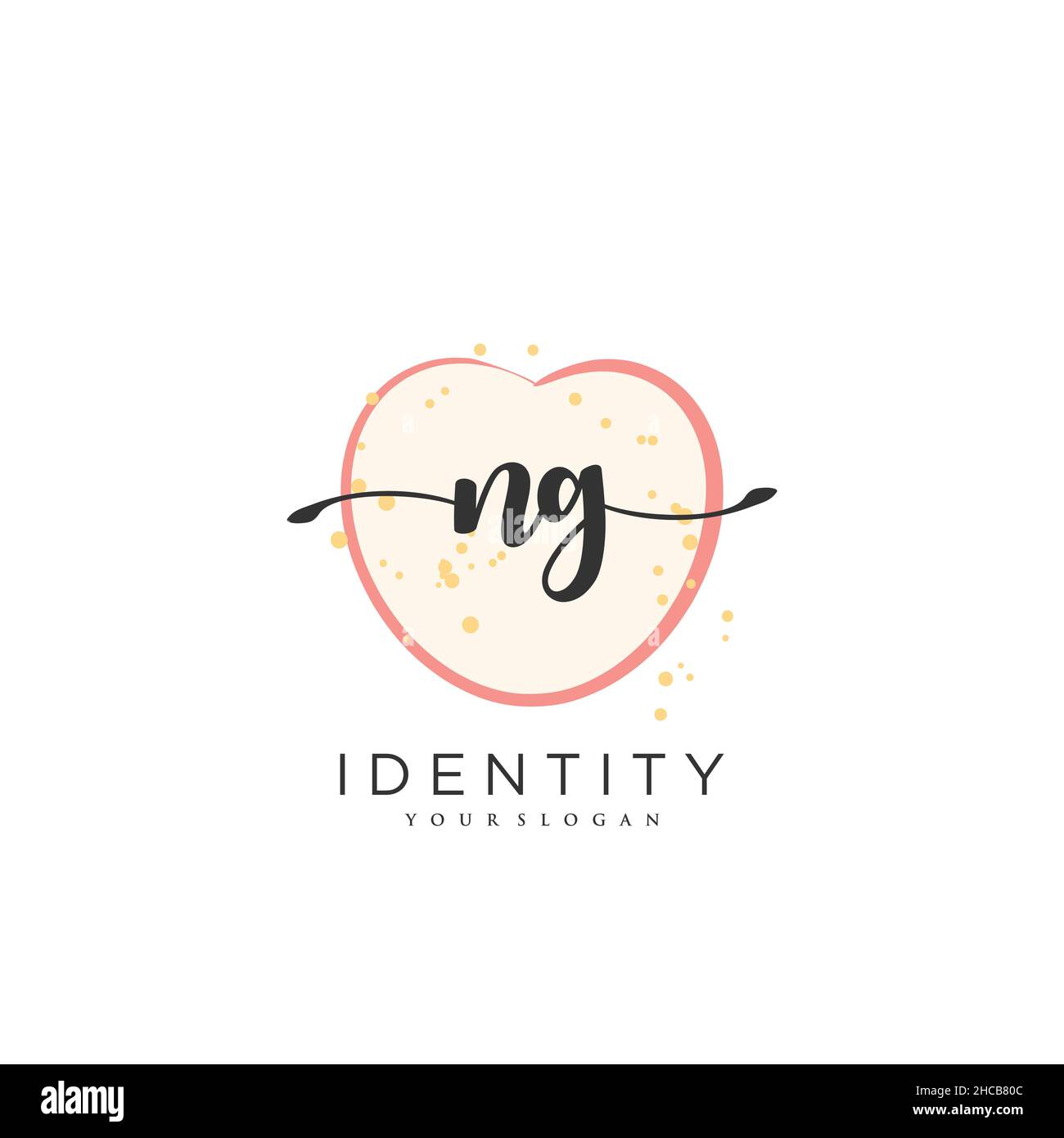NG Handwriting logo arte vectorial de la firma inicial, boda, moda, joyería, boutique, floral y botánico con plantilla creativa para cualquier empresa Ilustración del Vector