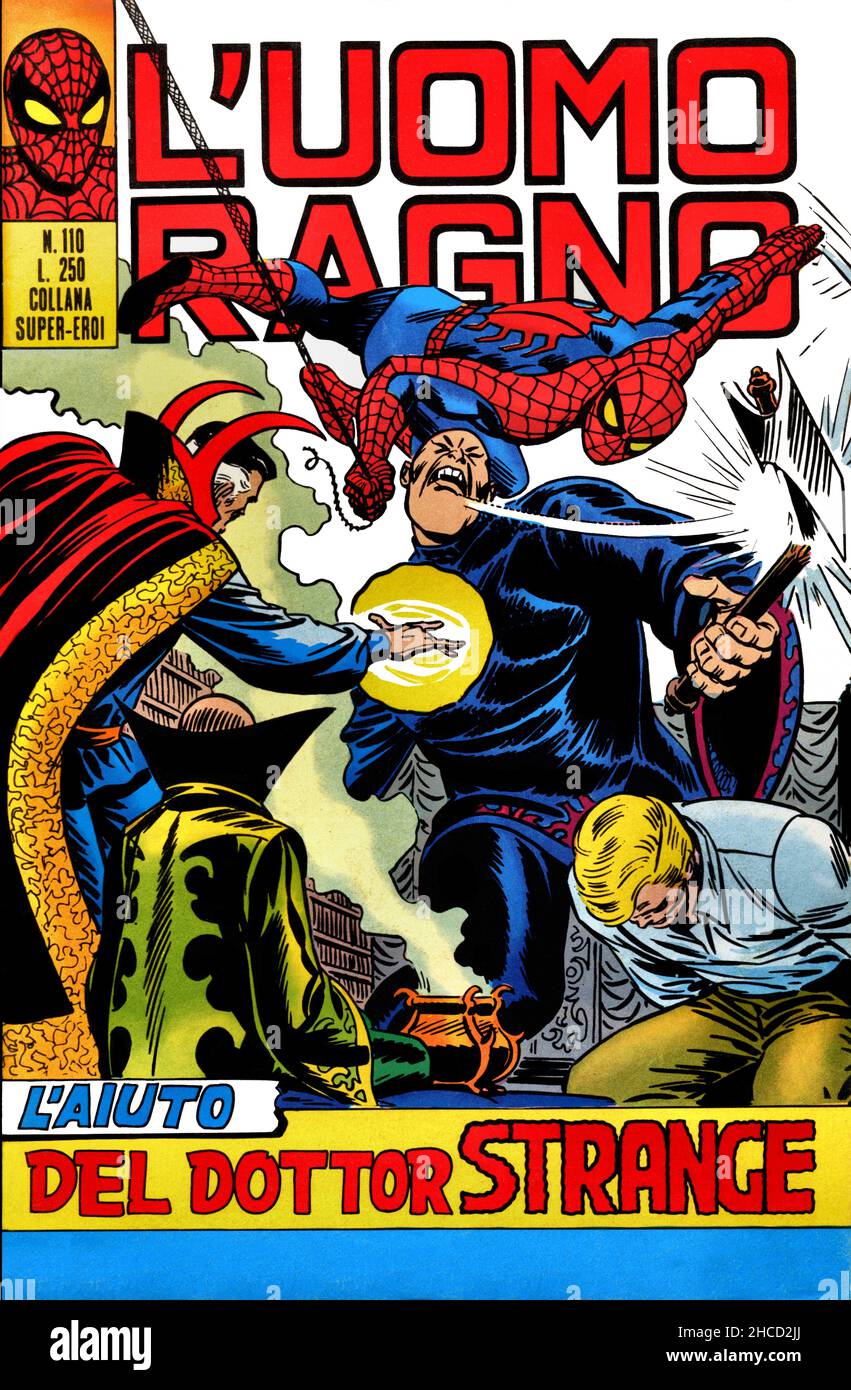 Italia - 1970: Primera edición de los cómics de Marvel, portada de The  Amazing Spider-Man, L'Uomo Ragno y Doctor Strange Fotografía de stock -  Alamy