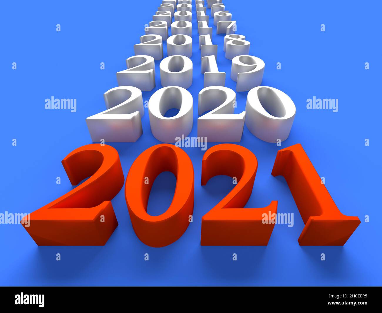 Número rojo de nuevos 2022 años cerca de los años de edad. 3d renderizado Foto de stock