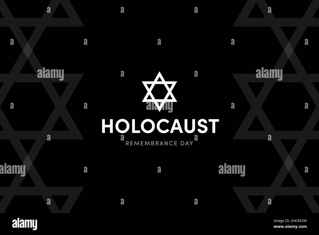Ilustración del Día del Recuerdo del Holocausto. Estrella judía sobre fondo negro. Recuerde el Cartel del Día Internacional del Holocausto, 27 de enero. Día importante Foto de stock
