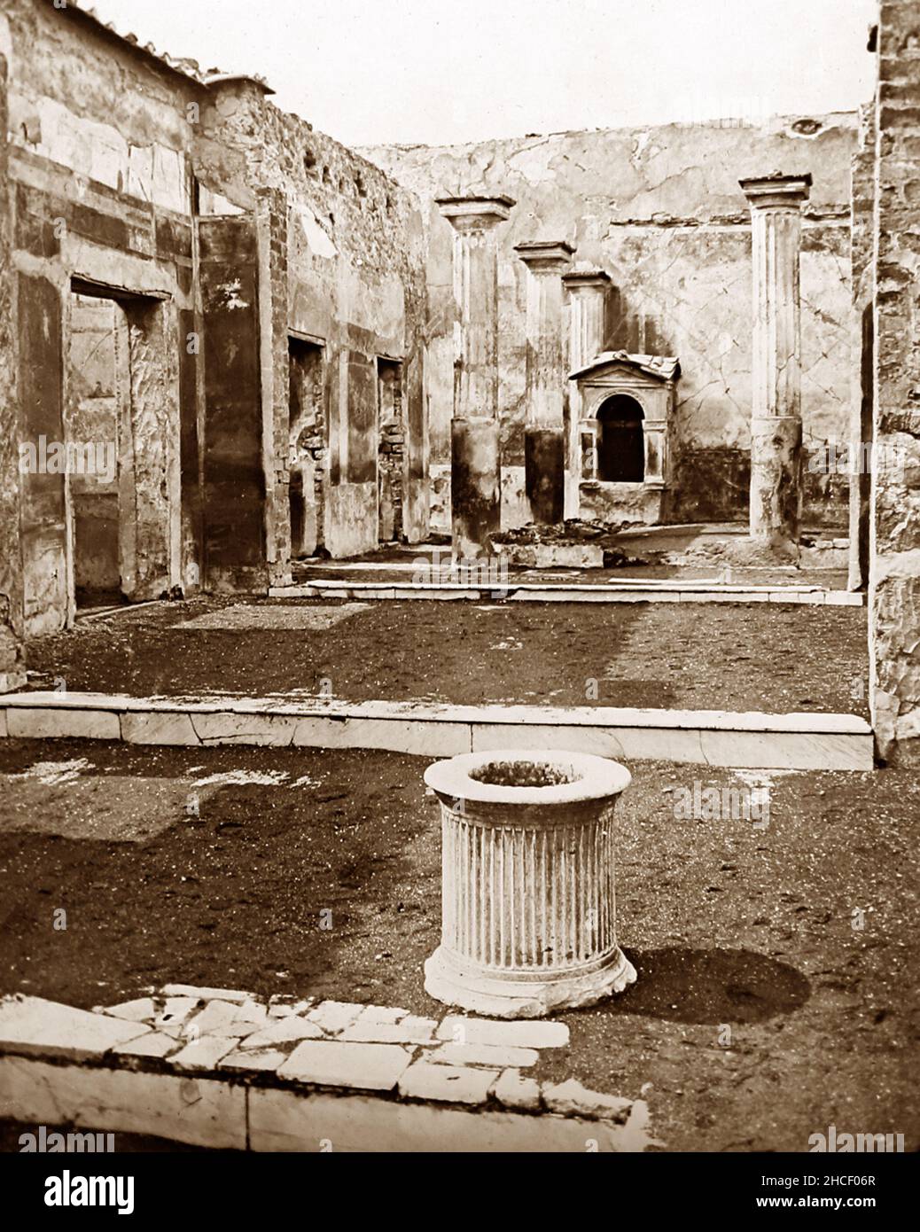 Casa del poeta trágico, Pompeya, Italia, época victoriana Foto de stock