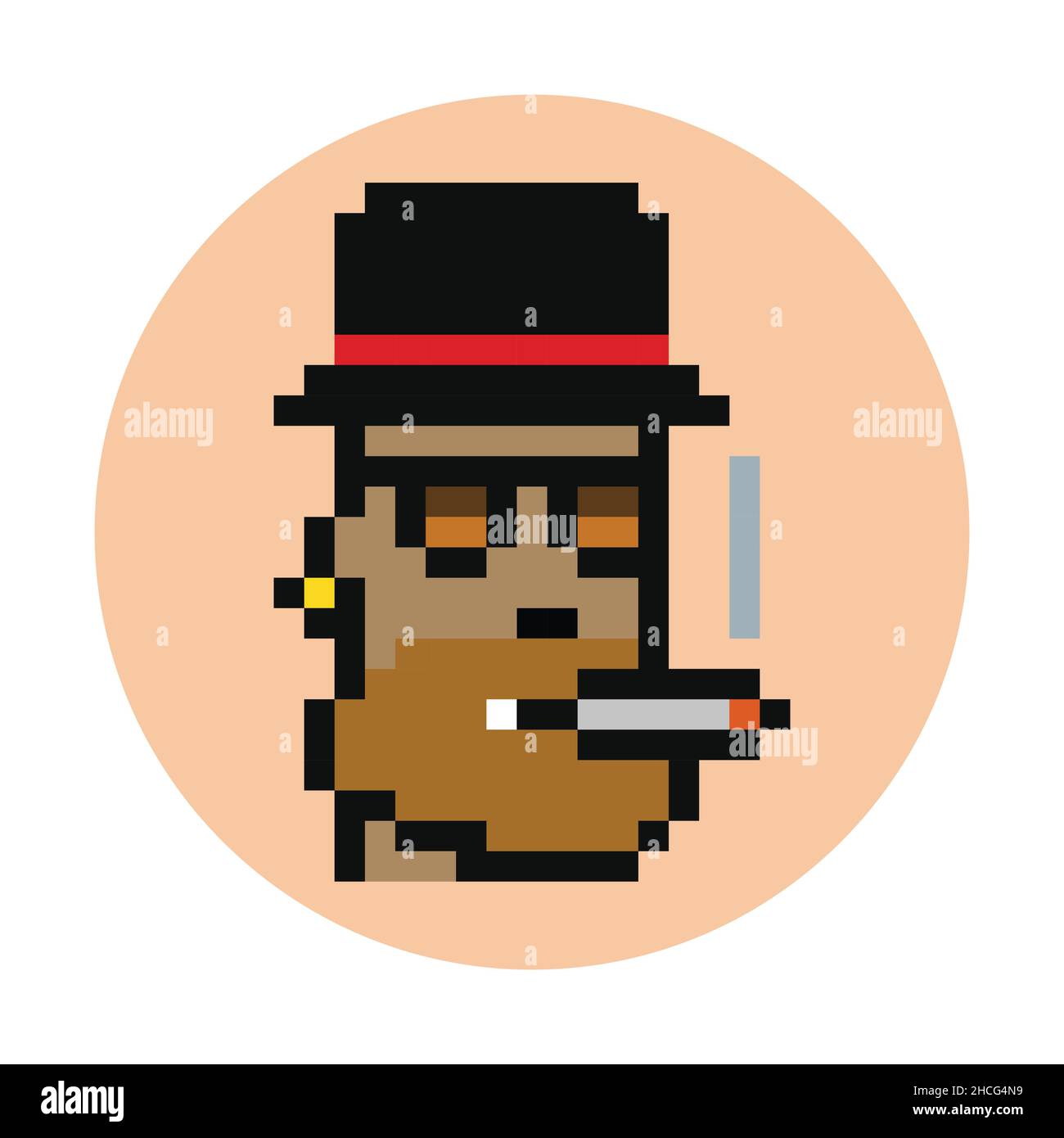 Cryptopunk rico fumar mafia pixel art NFT. Ficha no fungible ...