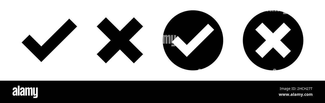 Diseño sencillo de conjunto de iconos de marca de verificación Ilustración del Vector