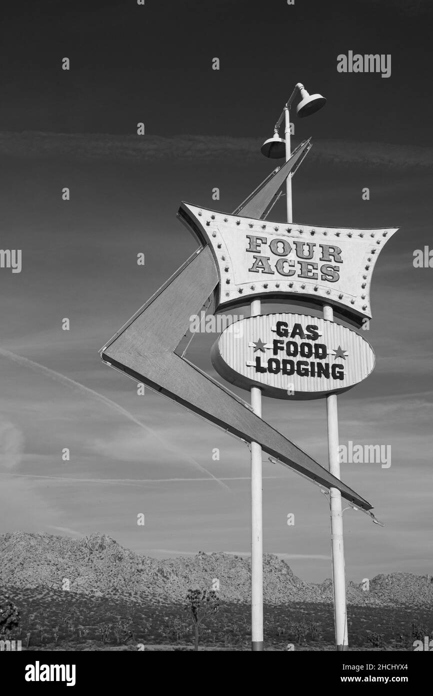 Cuatro ases Sign in Palmdale, CA Foto de stock