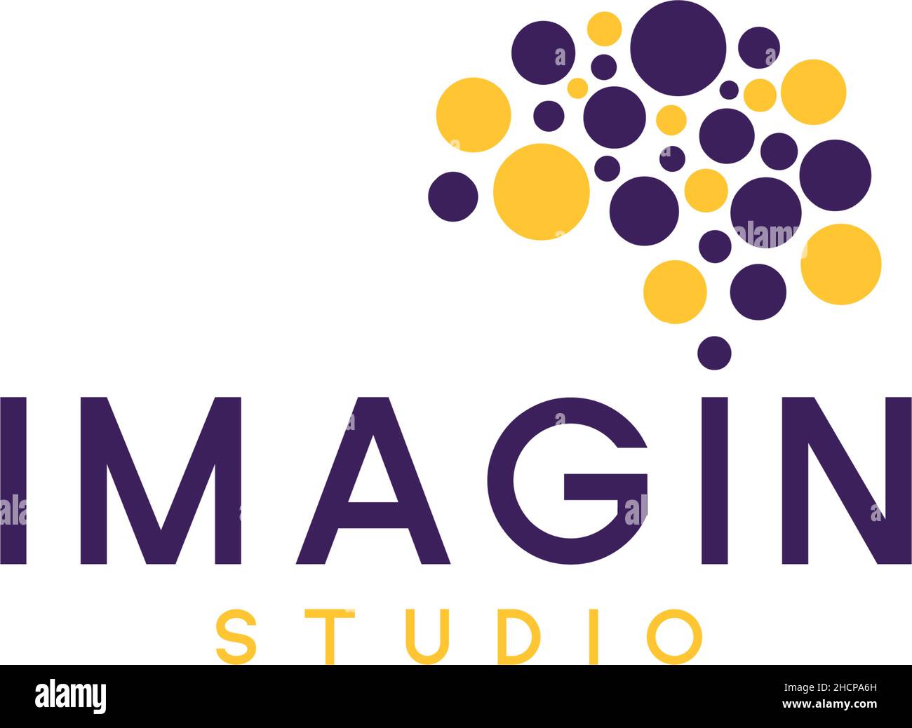 Diseño moderno y colorido del logotipo de IMAGIN STUDIO Circle Ilustración del Vector