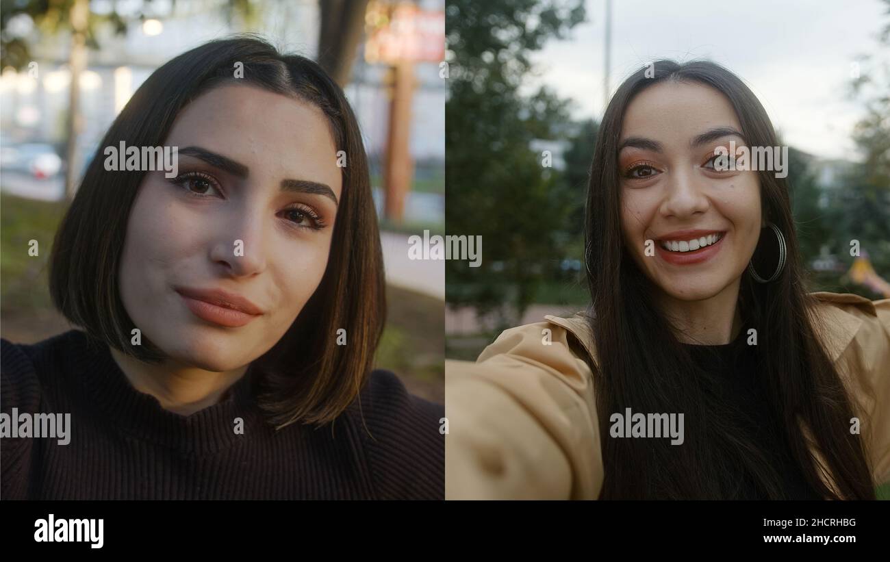 Chicas mirando chat móvil fotografías e imágenes de alta resolución - Alamy