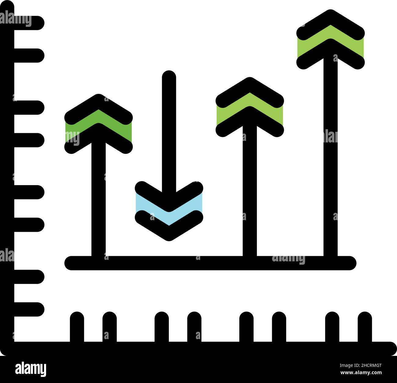 Icono de gráfico de mezcla de marketing. Contorno marketing mix gráfico