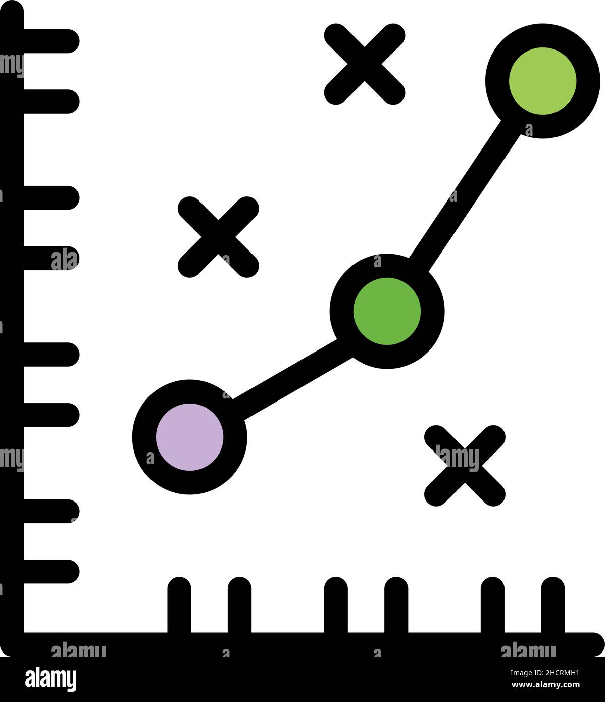 Icono de gráfico de mezcla de marketing. Contorno marketing mix gráfico