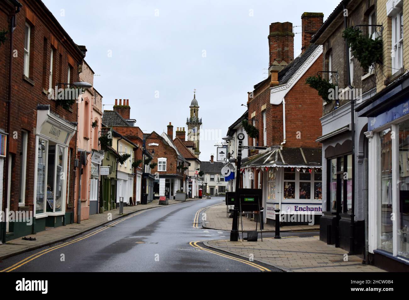 Antigua ciudad comercial de Harleston, Norfolk Foto de stock