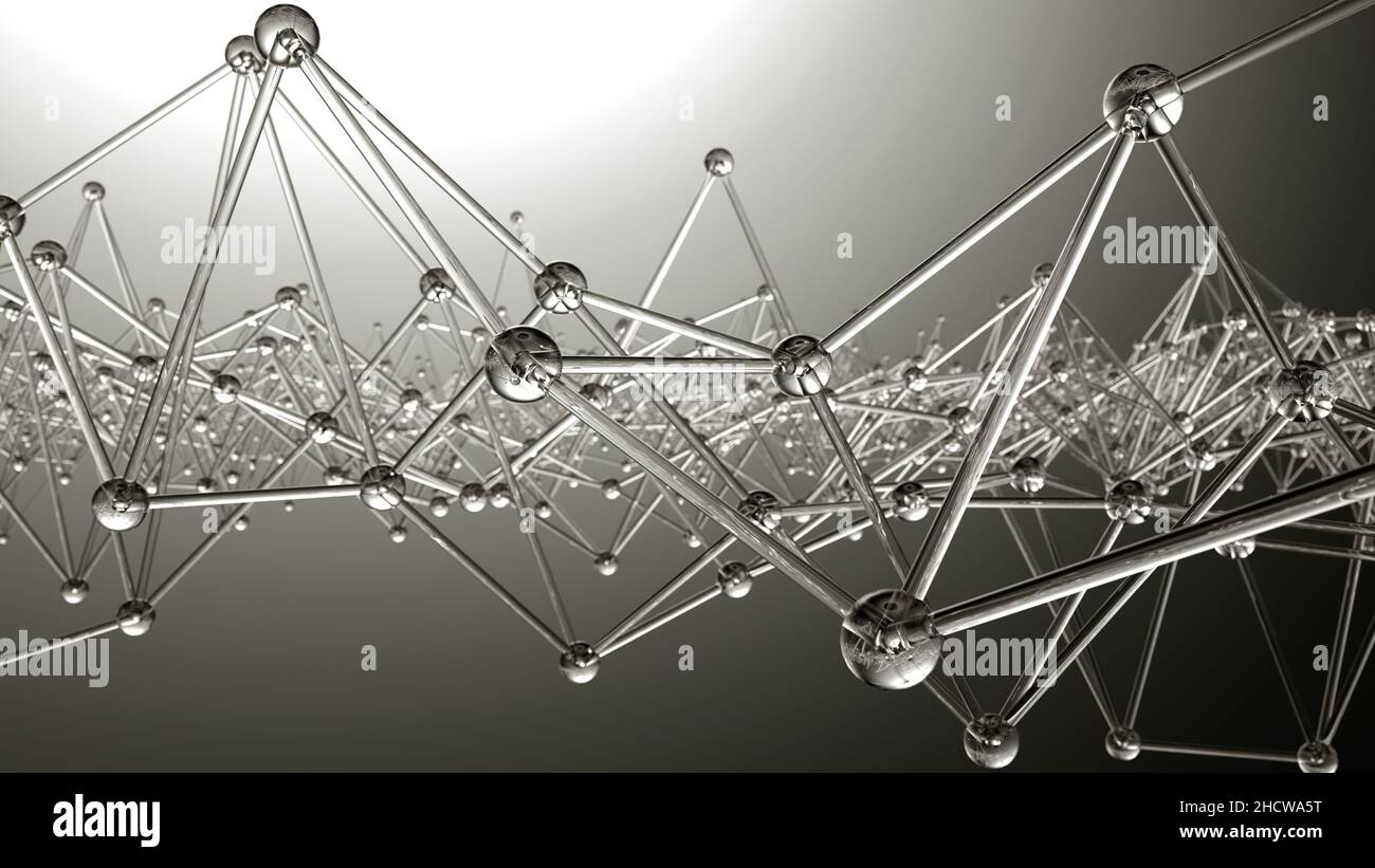 Estructura 3D rendering connection y partículas Foto de stock